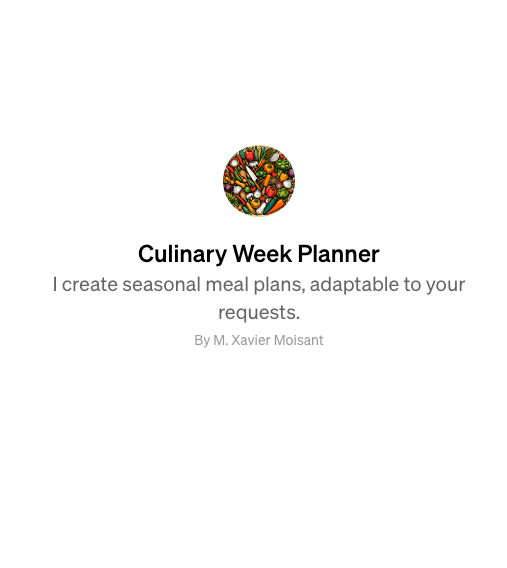 Icon of Culinary Week Planner GPT